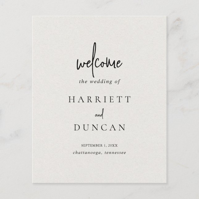 Programme de mariage élégant Beige neutre intempor (Devant)