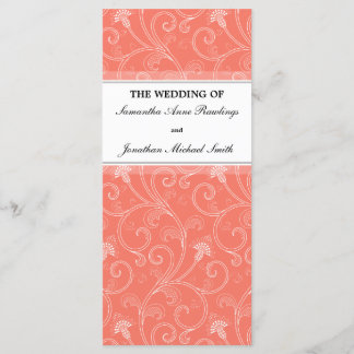 Programme de mariage - Elégant Coral Orange Victor