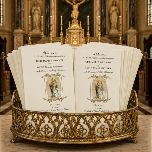 Programme de mariage élégant de la messe latine ca (Créateur téléchargé)
