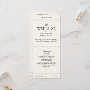 Programme de mariage élégant de luxe vintage class