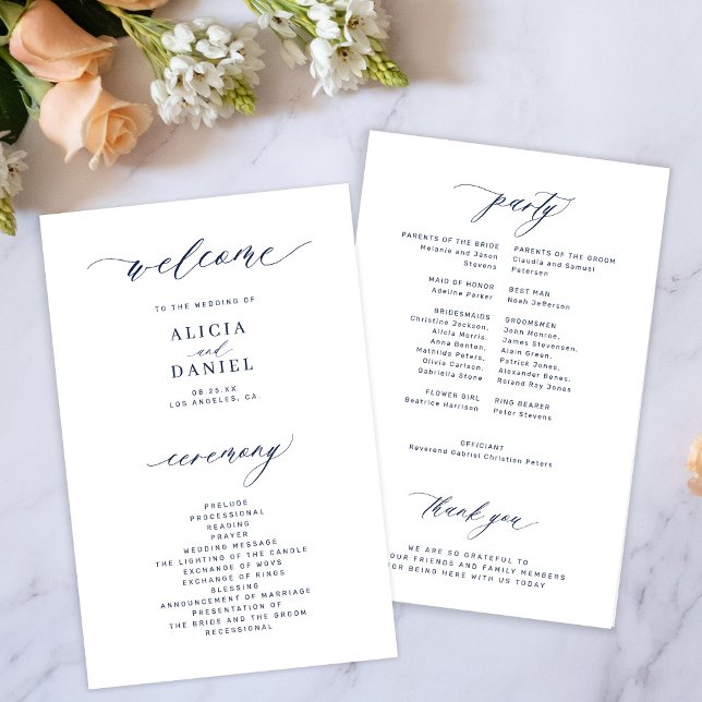 Programme de mariage élégant et économique bleu ma (Créateur téléchargé)