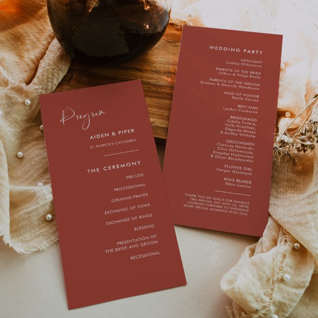 Programme de mariage élégant et moderne en terre c (Créateur téléchargé)