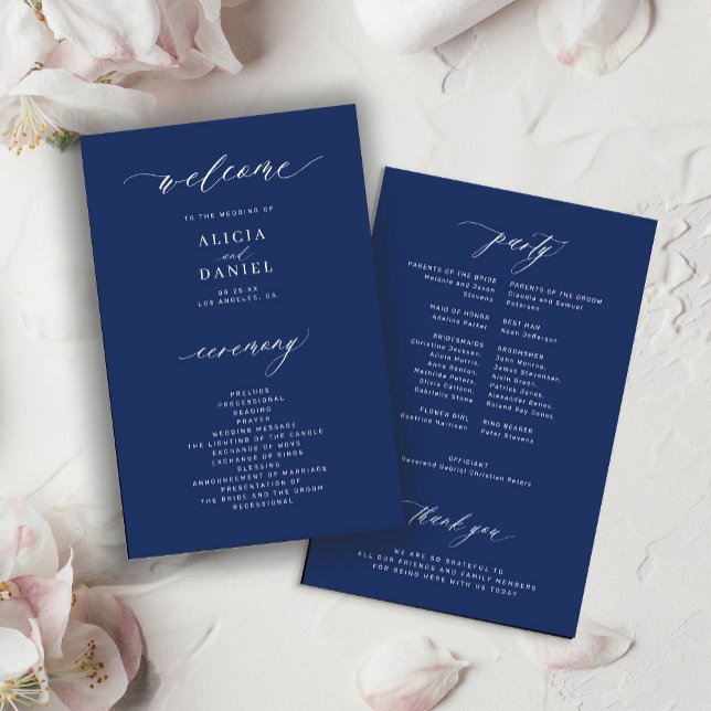 Programme de mariage élégant et naval budgétaire e (Créateur téléchargé)