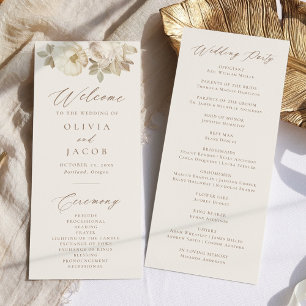 Programme de mariage élégant et vintage à motif fl