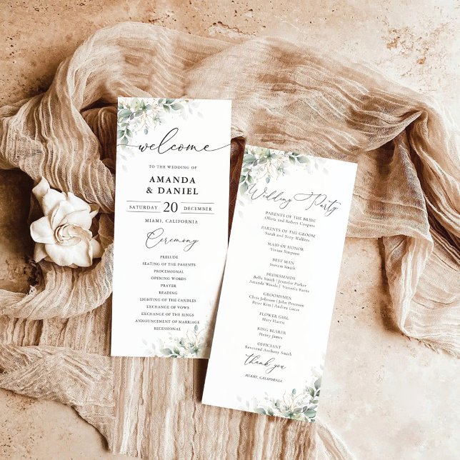 Programme de mariage Élégant Eucalyptus (Créateur téléchargé)