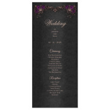 Programme de mariage élégant floral gothique Hallo