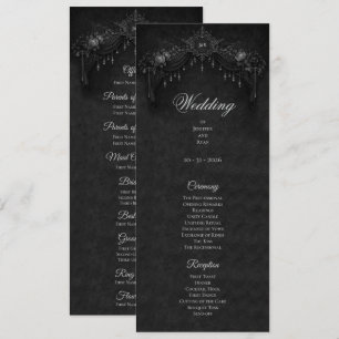 Programme de mariage élégant floral gothique Hallo