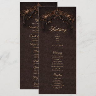Programme de mariage élégant floral gothique Hallo