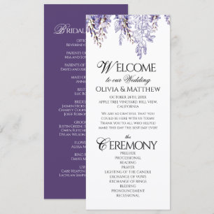 Programme de mariage élégant floral régence vintag