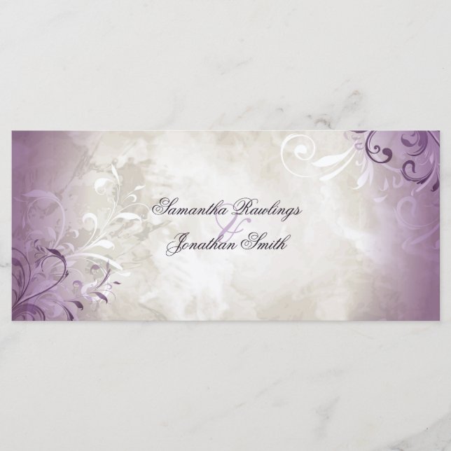 Programme de mariage - Élégant Foliage Vintage & F (Devant)