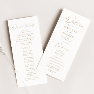 Programme de Mariage Elegant Gold Script