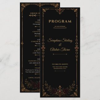 Programme de mariage élégant gothique sombre