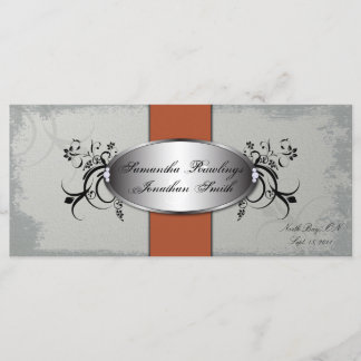 Programme de mariage Elégant Grey Orange Vintage F