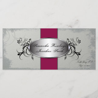 Programme de mariage Élégant Gris Cerisier Rouge F