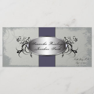 Programme de mariage Élégant Gris Violet Vintage F