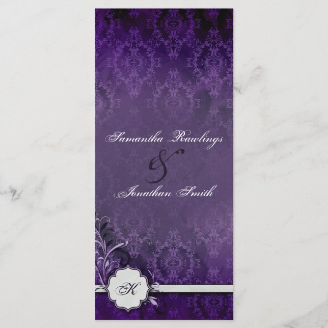 Programme de mariage - Élégant Monogramme Vintage  (Devant)