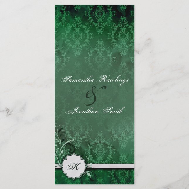 Programme de mariage - Élégant Monogramme Vintage  (Devant)