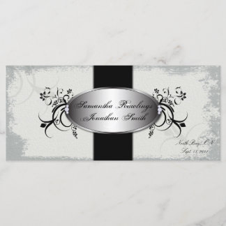 Programme de mariage Elégant noir blanc Vintage Fl