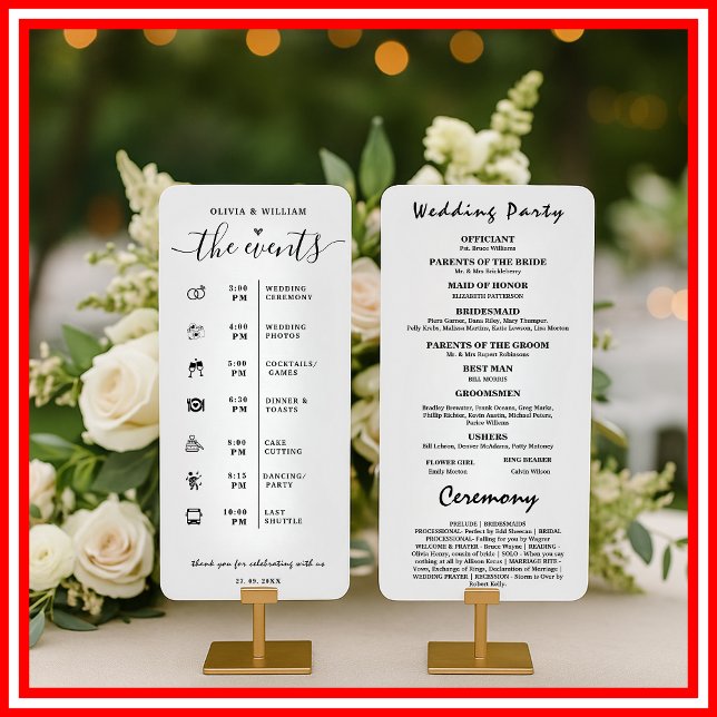 Programme de Mariage Élégant Ordre des Événements (Créateur téléchargé)