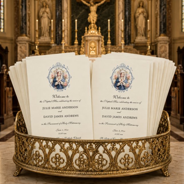 Programme de mariage élégant pour la messe latine  (Créateur téléchargé)