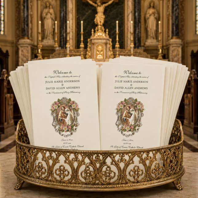 Programme de Mariage Élégant pour la Messe Latine  (Créateur téléchargé)