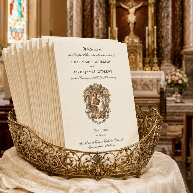 Programme de Mariage Élégant pour la Messe Latine  (Créateur téléchargé)