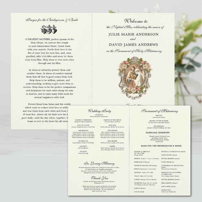 Programme de Mariage Élégant pour la Messe Latine  (Our wedding programs are a wonderful addition to your wedding ceremony. )