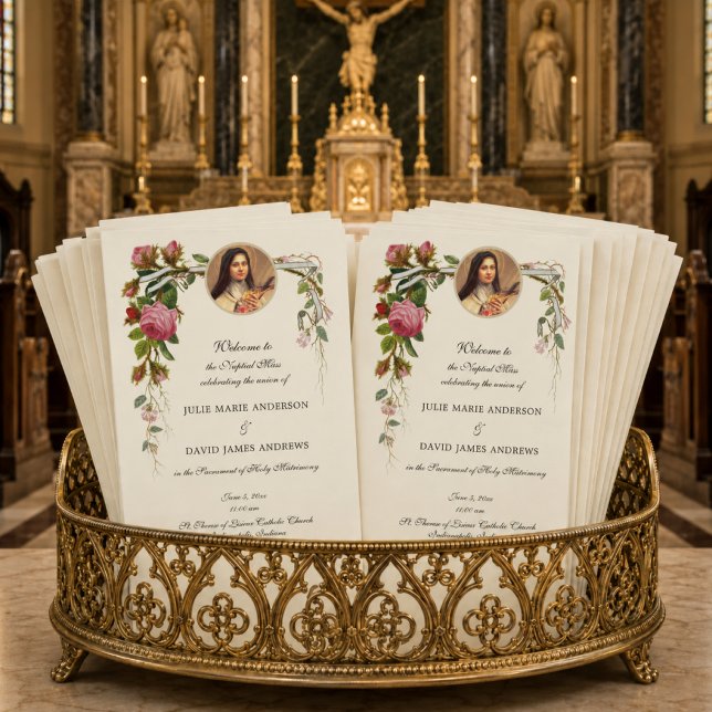 Programme de mariage élégant pour la messe traditi (Créateur téléchargé)