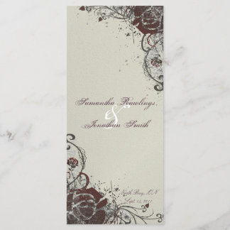 Programme de mariage - Élégant Rose brisé rouge iv