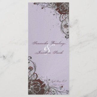 Programme de mariage Élégant violet rouge brisé Ro