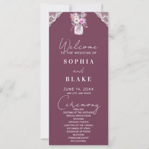 Programme de mariage en bocal mason Country Lace B