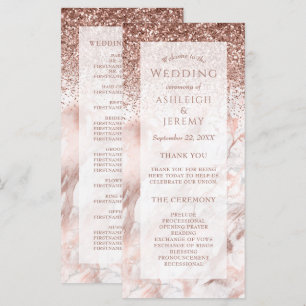 Programme de mariage en marbre avec faux strass ro