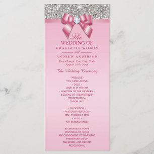 Programme de mariage en soie rose