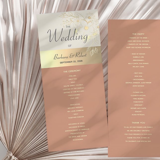 Programme de mariage en terre cuite Boho (Créateur téléchargé)