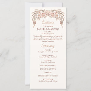 Programme de mariage en terre cuite florale botani