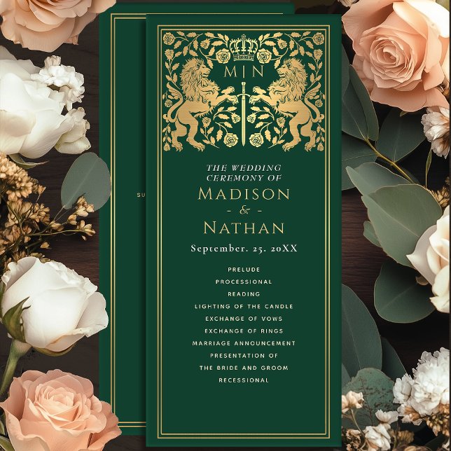 Programme de mariage épée médiévale Lion Royal Ver (Créateur téléchargé)