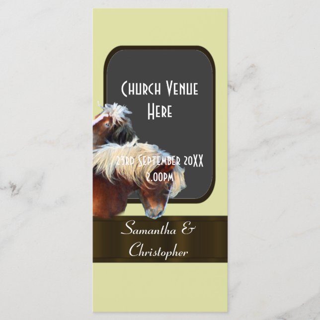 Programme de mariage équestre pour chevaux et pone (Devant)