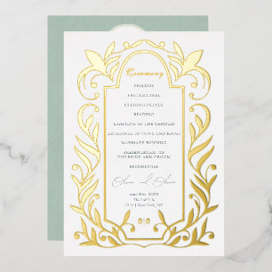 Programme de mariage Feuille vert