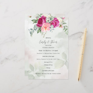 Programme de mariage fleur de eucalyptus verte mag