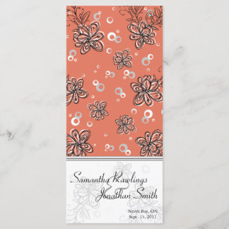 Programme de mariage - Fleur noire et blanche