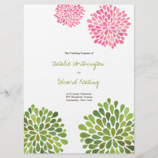 Programme de mariage Fleur rose rouge jaune