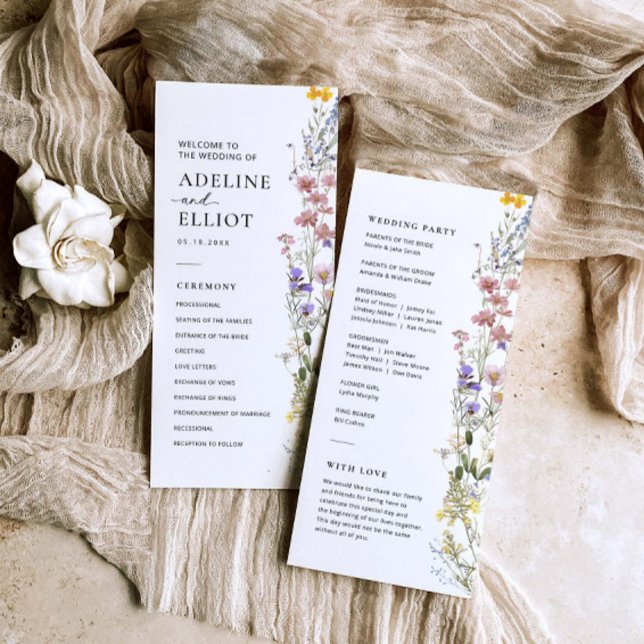 Programme de mariage fleur sauvage Programme de ma (Créateur téléchargé)