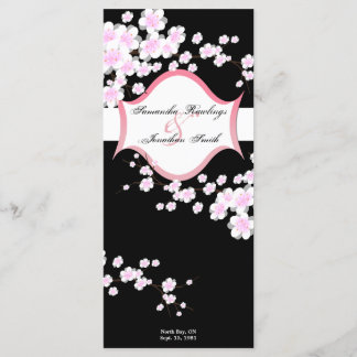 Programme de mariage - Fleurs de cerises noires et