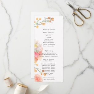 Programme de Mariage Fleurs de Pêche Tropicales