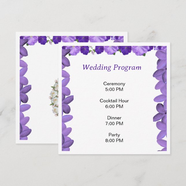 Programme de mariage floral à Arche élégant | Acry (Devant / Derrière)