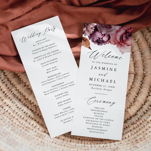 Programme de mariage floral automnal rustique au M (Créateur téléchargé)