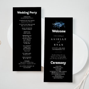 Programme de mariage floral bleu de la Royal Navy