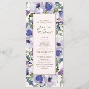 Programme de mariage floral bohème poussiéreux ble