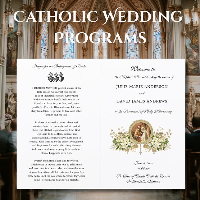 Programme de mariage floral catholique (Créateur téléchargé)