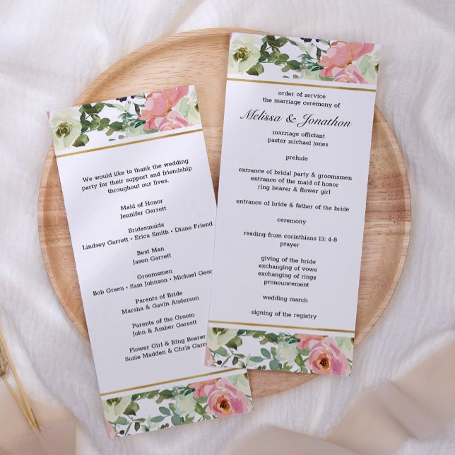Programme de mariage floral coquille d'oeuf et blu (Créateur téléchargé)